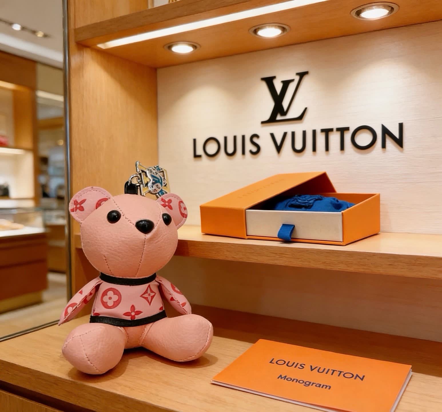 Louis Vuitton Pink Monogram Bear Charm